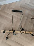 Moderne Plafondlamp met Houten Balk, Huis en Inrichting, Lampen | Hanglampen, Ophalen, Gebruikt, Modern, Minder dan 50 cm