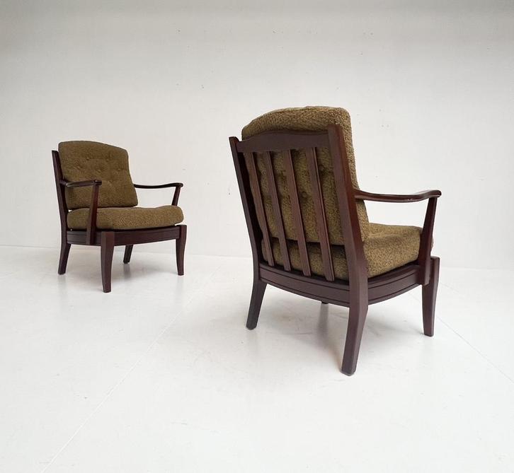 Opnieuw gestoffeerde Zweedse fauteuil van Engens, 1970's, Huis en Inrichting, Fauteuils, Gebruikt, Hout, Stof, 50 tot 75 cm, Minder dan 75 cm