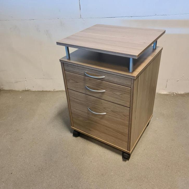 Nachtkast grijs eiken, Huis en Inrichting, Kasten | Ladekasten, Minder dan 100 cm, 50 tot 100 cm, 25 tot 50 cm, 3 of 4 laden, Ophalen