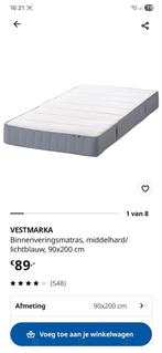 SLATTUM bed + VESTMARKA matras (90x200) - Zo goed als nieuw!, Ophalen, 90 cm, Eenpersoons, Zo goed als nieuw