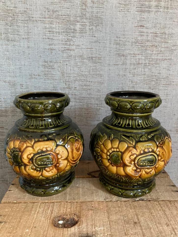 Set vintage Schreurich West Germany vazen 287-18, Antiek en Kunst, Antiek | Keramiek en Aardewerk, Ophalen of Verzenden