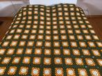 Prachtig gehaakte SPREI 215x220 RETRO vintage geel groen, Huis en Inrichting, Woonaccessoires | Plaids en Woondekens, Ophalen of Verzenden