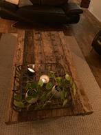 Robuust houten salontafel groot 150x80x30 cm op wielen, Huis en Inrichting, Tafels | Salontafels, 50 tot 100 cm, Minder dan 50 cm