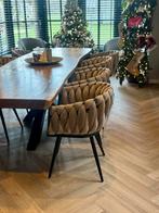 Velvet eetkamerstoelen set van 8, Huis en Inrichting, Stoelen, Ophalen, Zo goed als nieuw, Metaal