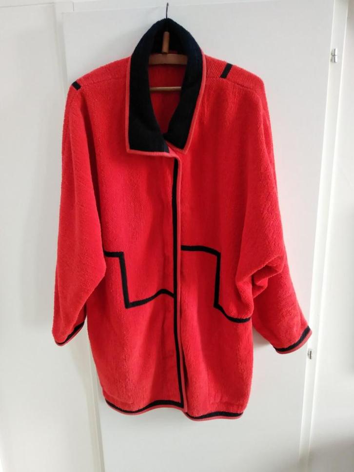 Authentieke Annikki Karvinen handgeweefde jas mt S =XXL, Kleding | Dames, Grote Maten, Zo goed als nieuw, Jas of Mantel, Rood