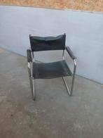 Vintage stalen zwarte stoel opknapper, Huis en Inrichting, Stoelen, Gebruikt, Zwart, Ophalen of Verzenden, Metaal