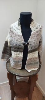 Warm handgemaakt uniek vest L gehaakt beige cremewit nieuw, Beige, Maat 42/44 (L), Nieuw, Ophalen of Verzenden