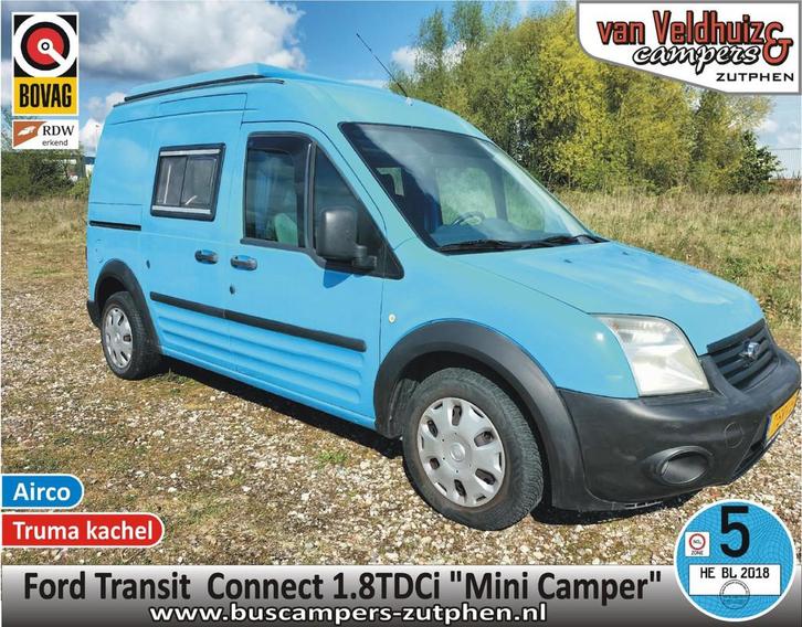 Ford Transit Connect "Mini Camper" L2H2 -1.8 TdCi, Caravans en Kamperen, Campers, Bedrijf, tot en met 2, Buscamper of Camperbus