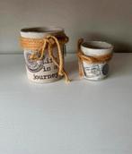 Twee windlichtjes van Riverdale, Huis en Inrichting, Woonaccessoires | Kandelaars en Kaarsen, Overige materialen, Bruin, Ophalen of Verzenden