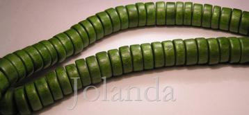 0642 Bos Groene Houten Kralen Ketting (13 mm) beschikbaar voor biedingen