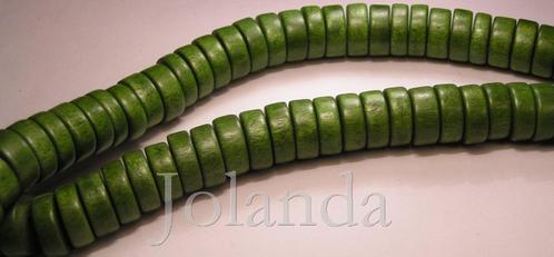 0642 Bos Groene Houten Kralen Ketting (13 mm), Sieraden, Tassen en Uiterlijk, Bedels, Nieuw, Trollbeads, 1 bedel, Verzenden