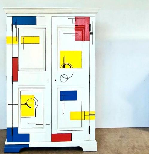Statement kast/ prachtige handgeschilderde kast, Huis en Inrichting, Kasten | Kledingkasten, Nieuw, 25 tot 50 cm, Ophalen