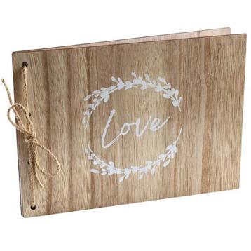 Houten gastenboek Love beschikbaar voor biedingen