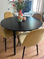 Eethoek: Ronde eettafel met 4 stoelen, Huis en Inrichting, Ophalen, 100 tot 150 cm, Rond, Zo goed als nieuw