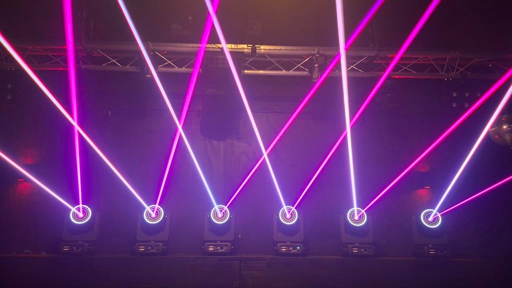 Dikke set! Nieuw 6x Movinghead Laser 5W DMX Set, Ophalen, Gebruikt, Laser, Kleur