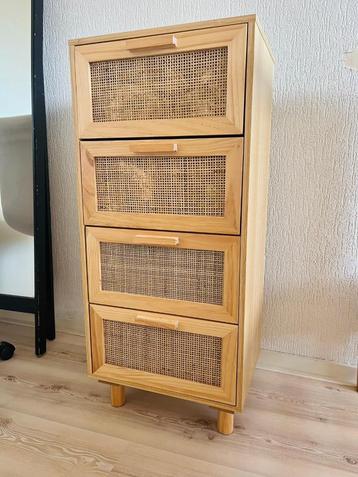 Dressoir Chest of Drawers/Ladenkast | Pinewood/Rattan  beschikbaar voor biedingen