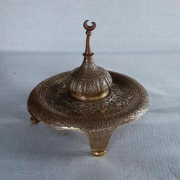 Vintage inktpot / inktstel koper met dieren-motieven beschikbaar voor biedingen
