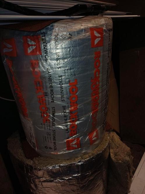 2 rollen Rockwool Steensolatie  over na isoleren, Doe-het-zelf en Verbouw, Isolatie en Afdichting, Zo goed als nieuw, Vloerisolatie