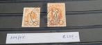 Nvph 104 en 105 catw 225, Postzegels en Munten, Postzegels | Nederland, Ophalen of Verzenden, T/m 1940, Gestempeld