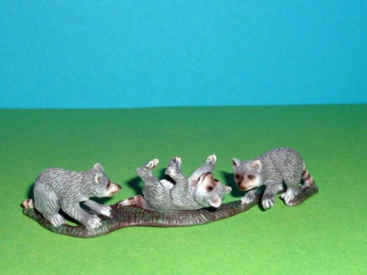 Schleich 14625 wasberen jong, dierfiguur, Verzamelen, Dierenverzamelingen, Zo goed als nieuw, Beeldje of Figuurtje, Overige soorten