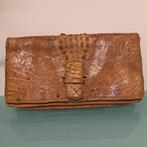 Vintage krokodillenleren clutch – Authentieke exotische flai, Ophalen of Verzenden, Avondtasje