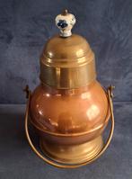 Koperen pot met porseleinen knop, Antiek en Kunst, Ophalen of Verzenden, Koper