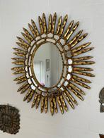 Unieke ovale spiegel met gouden zonnestralen, Ophalen, Ovaal, Minder dan 50 cm, Minder dan 100 cm