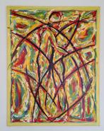Groot kleurrijk schilderij. Gesigneerd J.H., Antiek en Kunst, Kunst | Schilderijen | Abstract, Ophalen of Verzenden
