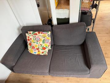 Ikea Bank met Hocker - Grijs Stof - afbeelding 3