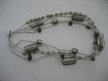 Ketting Versch.Kralen Zilverfoli / Glas + Kleine Kralen Vint beschikbaar voor biedingen