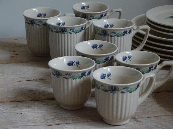 Servies, Jet (by Ter Steege), BRAMEN EN VIOOLTJES, z.g.a.n., Huis en Inrichting, Keuken | Servies, Zo goed als nieuw, Bord(en)