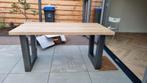 Eikenhouten Tafel (Vinyl afwerking) - Robuuste Poot - 160x90, Ophalen, 50 tot 100 cm, Zo goed als nieuw, 150 tot 200 cm
