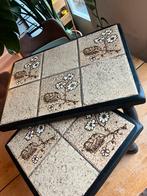 Bijzettafels met tegeltjes, Ophalen, 50 tot 100 cm, Vierkant, Zo goed als nieuw