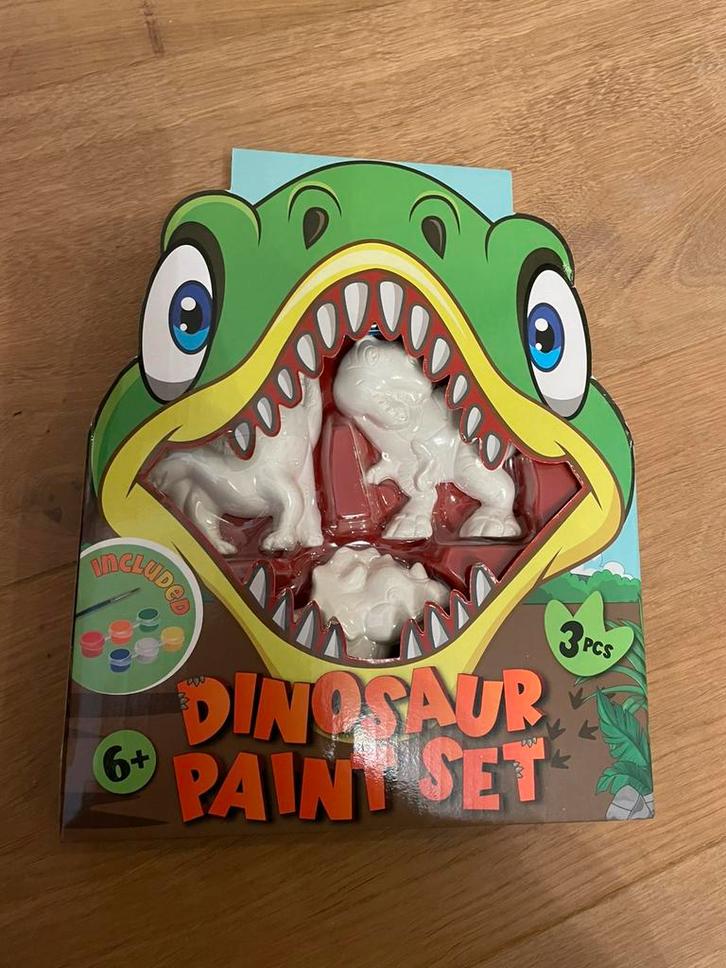 Dino schilderset gips NIEUW, Kinderen en Baby's, Speelgoed | Educatief en Creatief, Nieuw, Knutselen, Ophalen