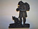 Gietijzeren plaquette van een man met zijn hond, Antiek en Kunst, Ophalen of Verzenden