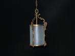 OUDE LANTAARN MET MAT ROND GLAS HOOGTE 93 CM ZONDER KETTING, Ophalen, Gebruikt, 75 cm of meer