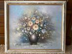 Olieverfschilderij Stilleven C. Hunter - Bloemen in Vaas, Ophalen of Verzenden