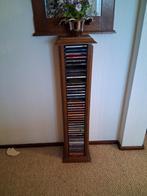 Massief eiken cd rek, Ophalen, Zo goed als nieuw, Hout, Cd's