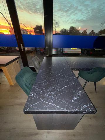 Complete Bureauset met Marmerlook en Steigerhout - afbeelding 1