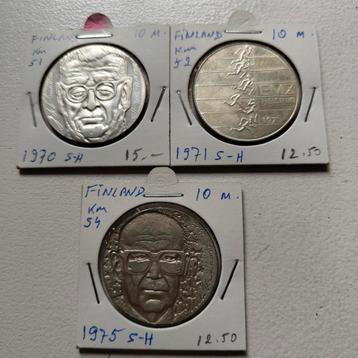 Finland 10 markkaa 1970-1971-1975 beschikbaar voor biedingen