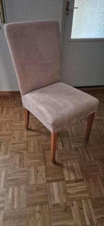 4x suède stoelen, roomwit beschikbaar voor biedingen