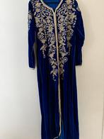 Marokkaanse jurk kandoura kaftan blauw m/l zgan bruiloft, Maat 38/40 (M), Overige typen, Zo goed als nieuw, Verzenden