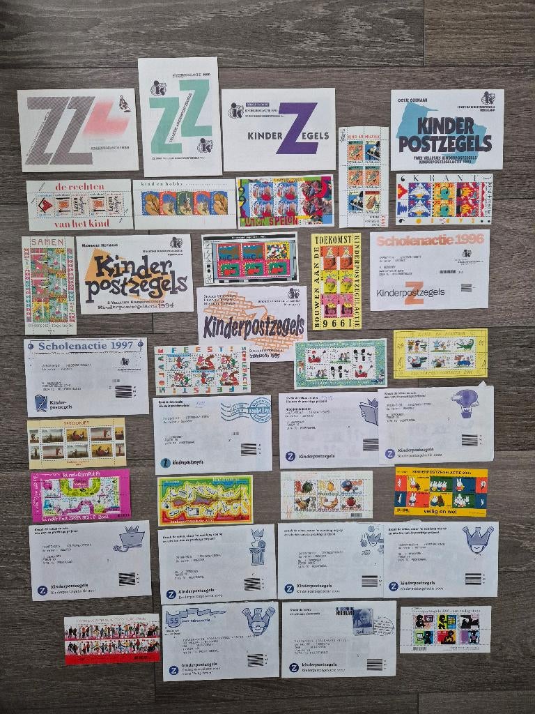 Velletjes Kinderpostzegels postfris incl. poster 60 jaar, Ophalen of Verzenden, Na 1940, Postfris