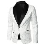 Heren wit zwart rozen colbert blazer bloemen jasje mannen, Verzenden, Nieuw, Overige maten, Wit