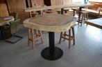 Suar boomstamtafel rond 130cm bartafel- BT900, Ophalen, Nieuw