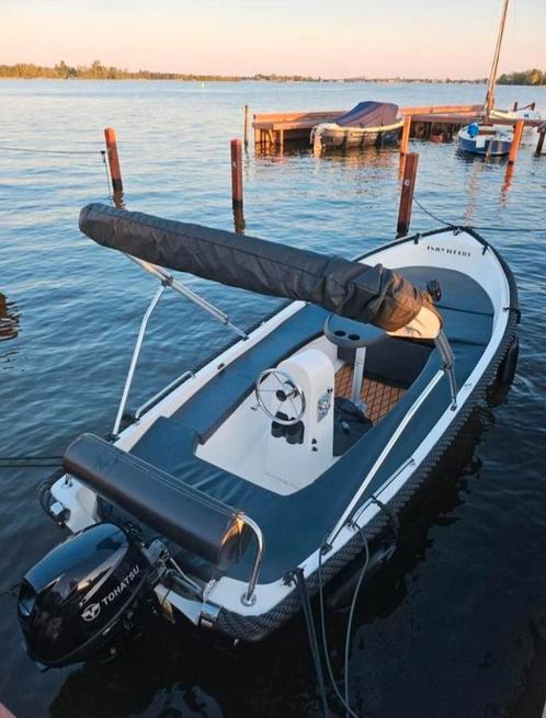 Sloep Elegance 430 met 10pk Tohatsu motor en trailer, Watersport en Boten, Sloepen, Zo goed als nieuw, Tot 10 pk, 3 tot 6 meter