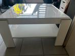 Witte glanzende salontafel voor een krat bier, Zo goed als nieuw, Minder dan 50 cm, Rechthoekig, 50 tot 100 cm