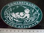 sticker ermerstrand recreatie park logo eend natuur riet, Verzenden, Zo goed als nieuw, Bedrijf of Vereniging