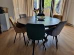 Zwarte Mango eettafel 'Black Spider'., Huis en Inrichting, Tafels | Eettafels, Ophalen, 100 tot 150 cm, Rond, Zo goed als nieuw
