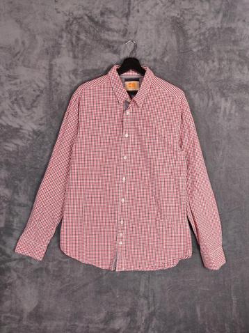 Hugo Boss Orange Overhemd XL Gingham geruit Lange Mouw Rood  beschikbaar voor biedingen
